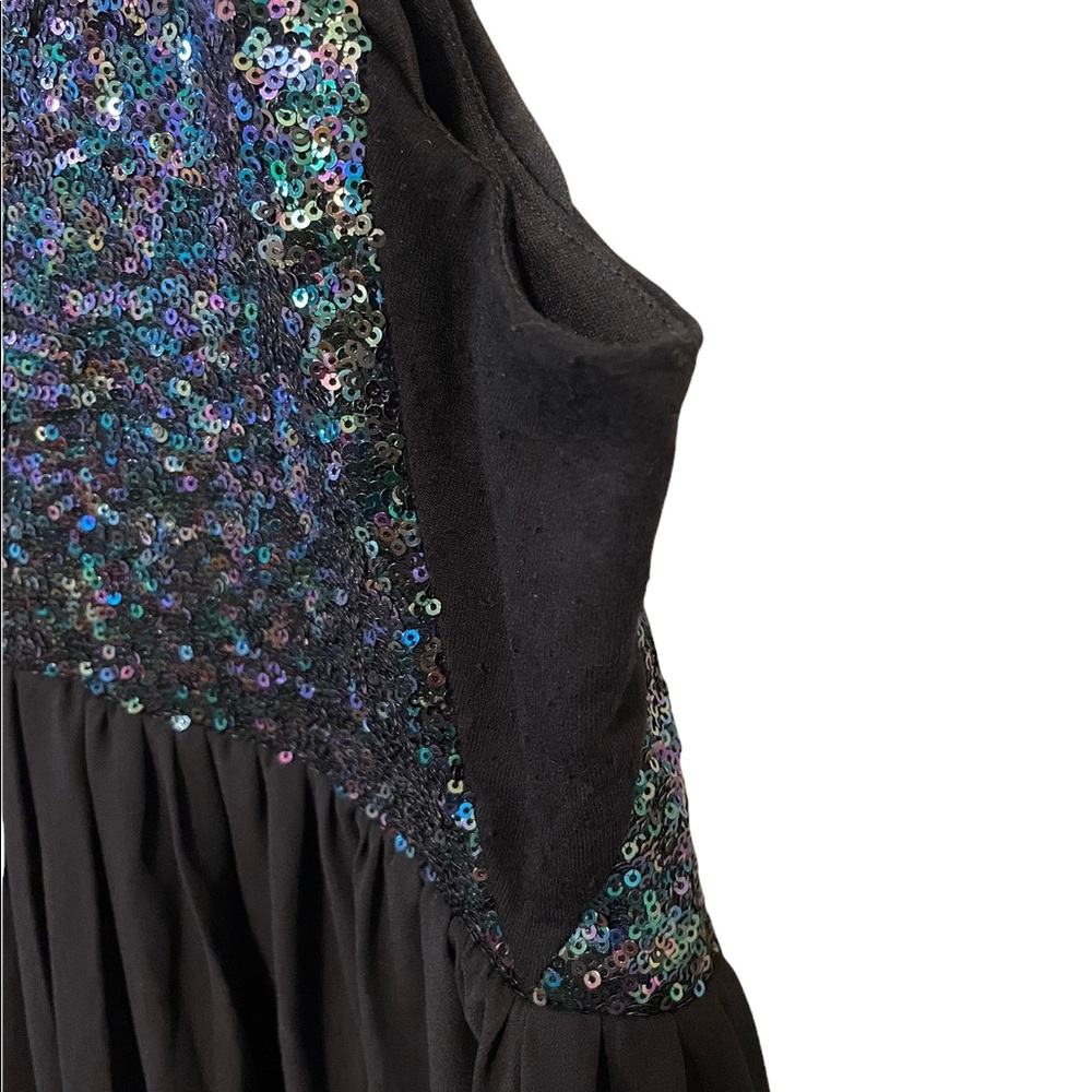 Torrid Sequin V Neck Chiffon Sleeveless Party Fit & Flare Midi Skater Dress - Picture 11 of 16